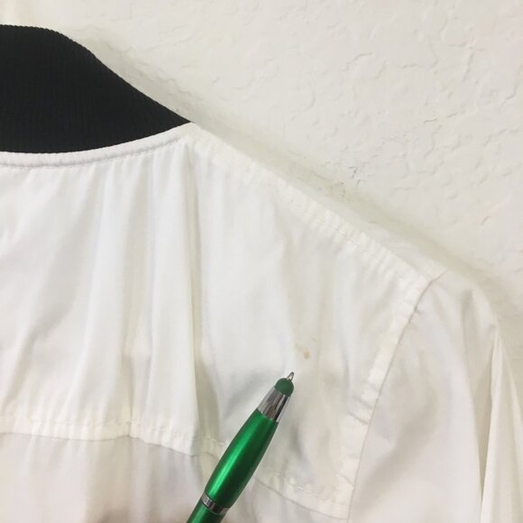 Escada Sport Bomber Jacket Womens Size 36 White Black Collar Balloon Sleeve - Picture 6 of 16